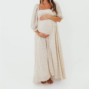 Elegant Cream Maternity Dress